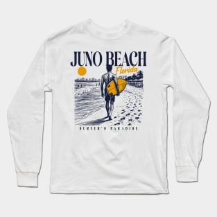 Vintage Surfing Juno Beach, Florida // Retro Surfer Sketch // Surfer's Paradise Long Sleeve T-Shirt